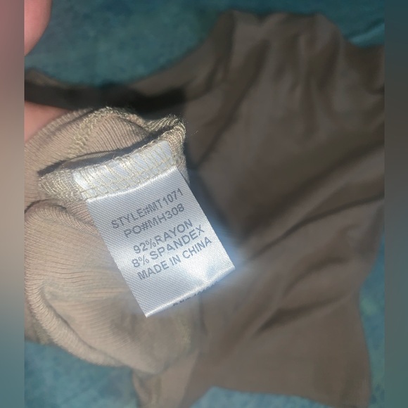 Mimosa Ribbed Long Sleeve Crop Top Beige/Tan - Large - Picture 9 of 10